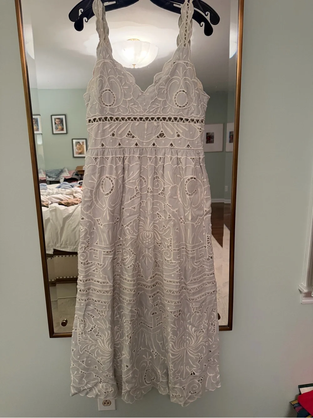 Sea New York light blue Lace Eyelet Maxi Dress- size 6 - Picture 3 of 4